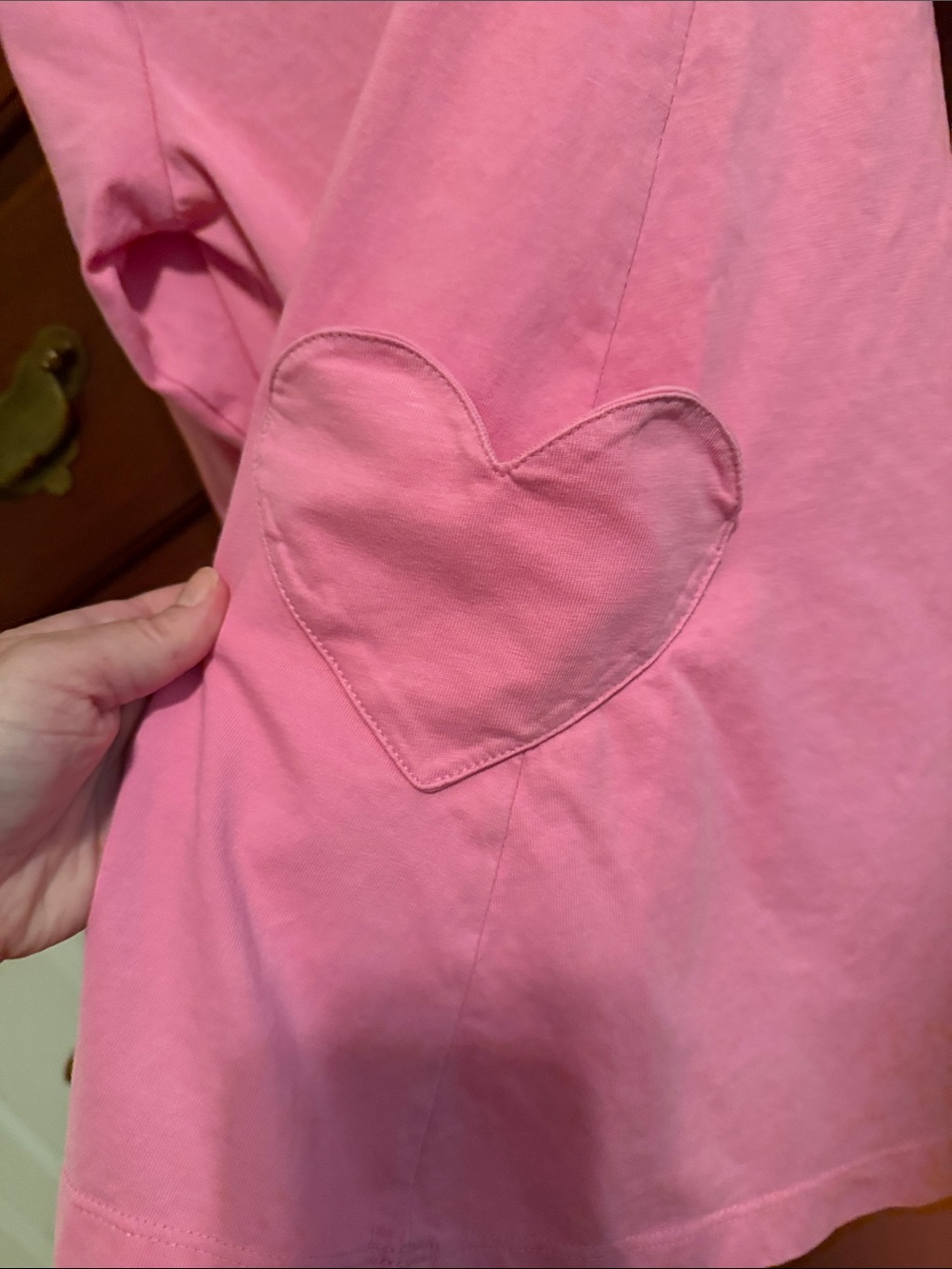 Hanna Andersson Girls' Pink Long-Sleeve Heart Pocket Dress 110cm/ Size 5t - Picture 3 of 5